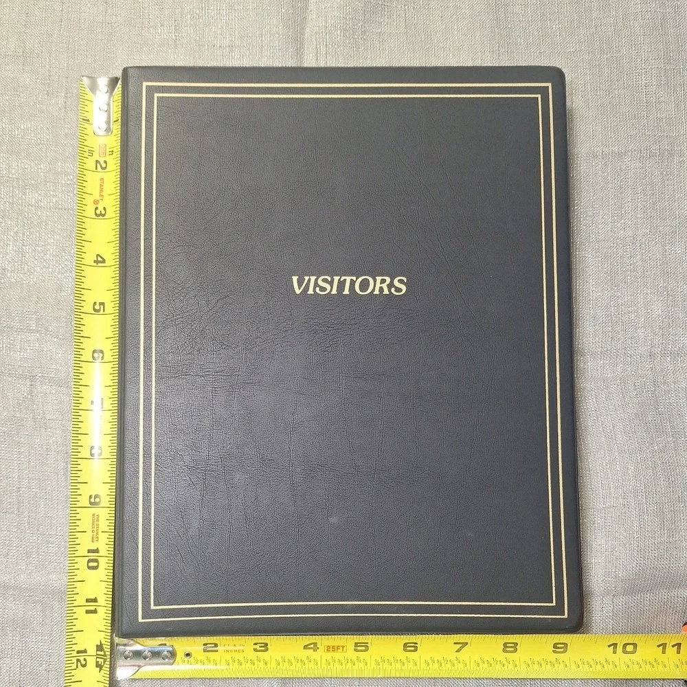 80s Visitors' Register Visitor Sign In Book Vintage Black Columbian Artworks USA